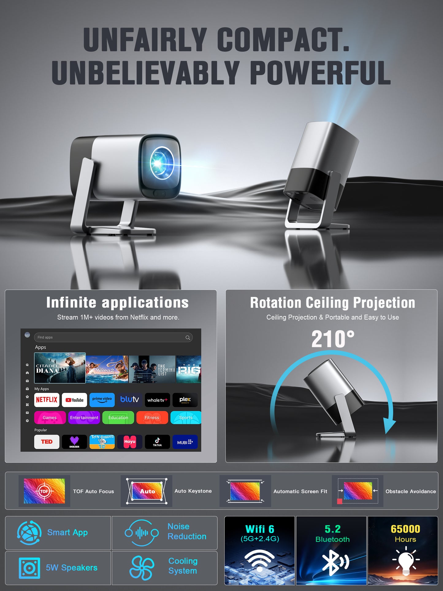XuanPad V18 Mini Smart Projector（uk）